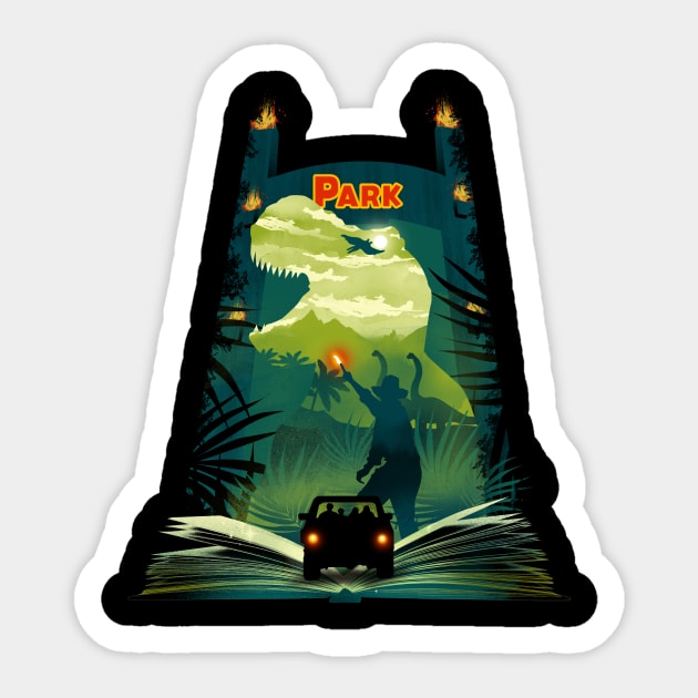 Jurassic Book Sticker by DANDINGEROZZ